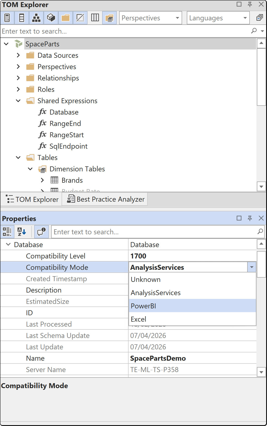 Change Compatibility mode