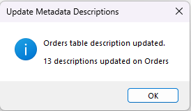 The number of descriptions updated