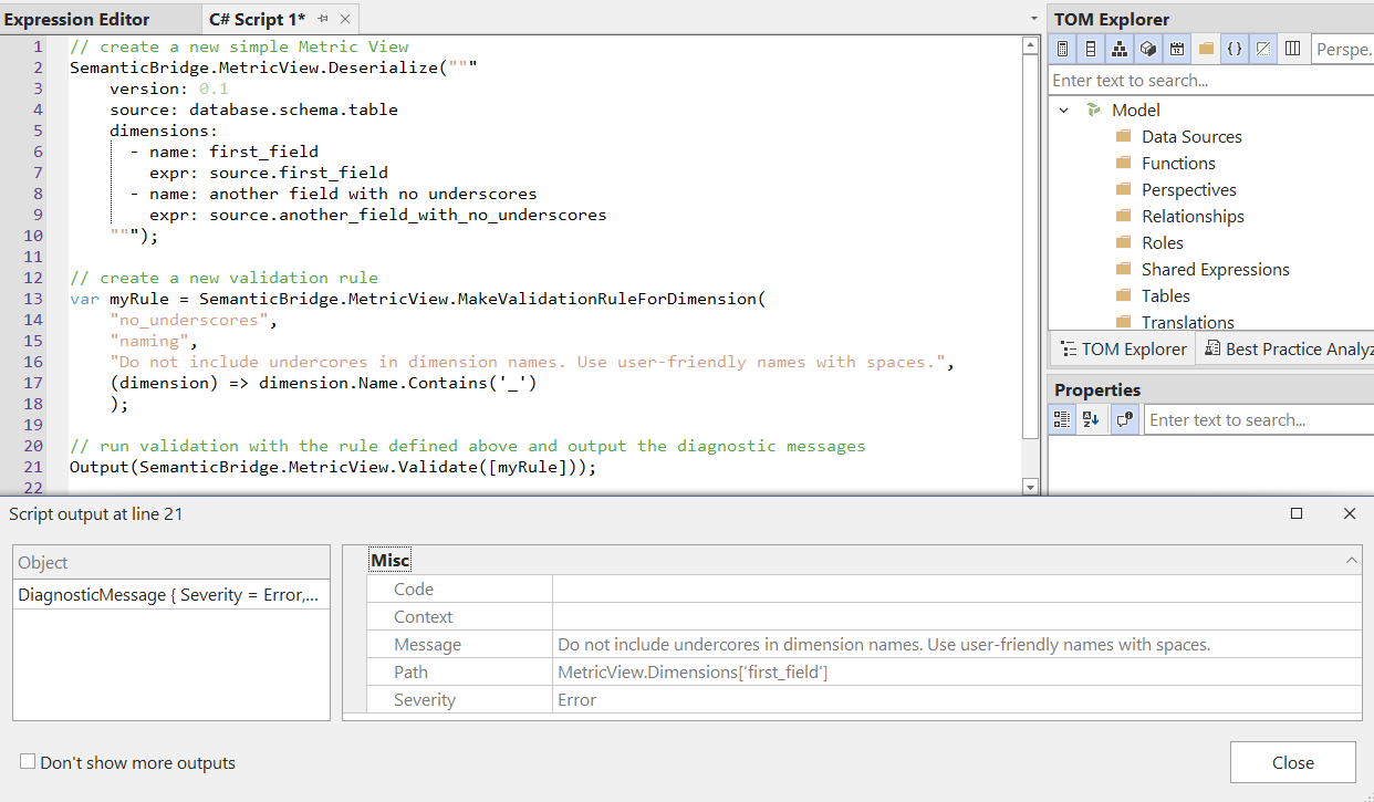 output from one field violating the validation rule