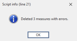 A confirmation dialog that informs the user the deletion was successful