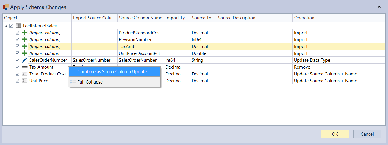 Apply schema changes