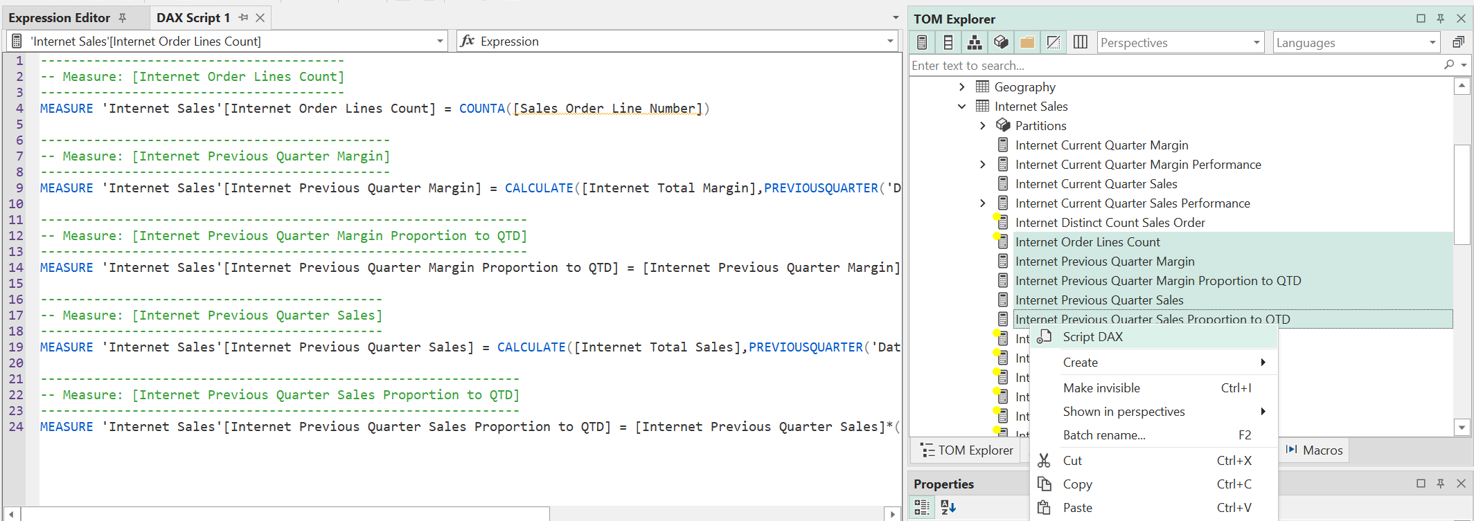 Dax Script