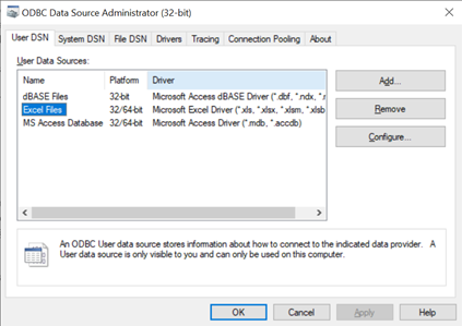 Odbc Connection Properties Excel