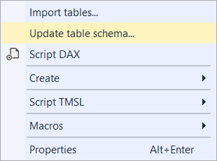 Update Table Schema