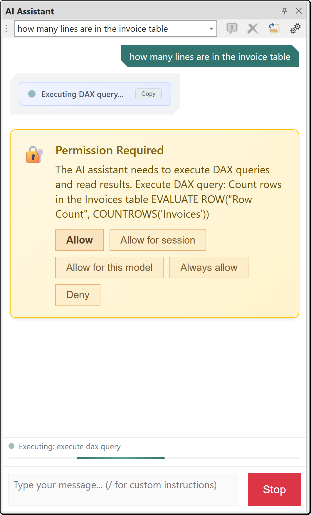 AI Assistant Consent Dialog